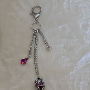 Silver and Pink Bag Charm/Keychain